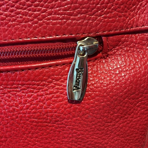 Valentina   Crossbody  shoulder bag, pebbled leather  holiday Red  goldtone HW - Picture 9 of 17